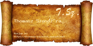 Thomasz Szonóra névjegykártya